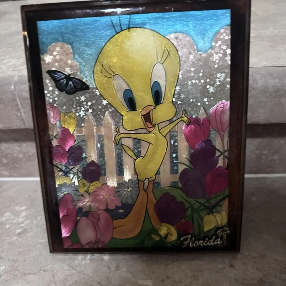 1996‎ Looney Toons Tweety Bird Changing Colors When Moved Vintage Laminated Pic